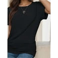 thumbnail image 2 of Women's Casual Short Sleeve Dolman Top Boat Neck T Shirts, 2 of 4