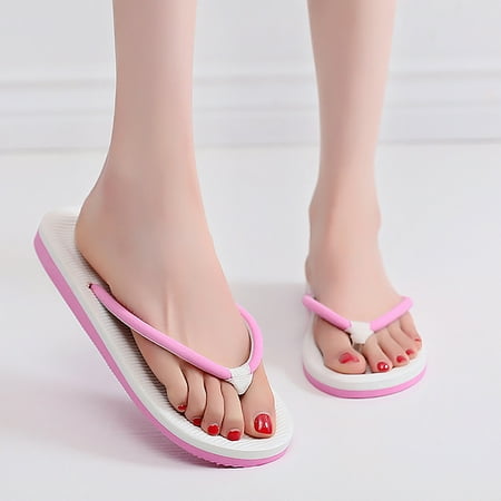 

Summer Savings! Zpanxa Slippers for Women Soft-soled Shoes Trifle Stylish Thick-soled Wedges and Sandals Flip Flops for Women Pink 38