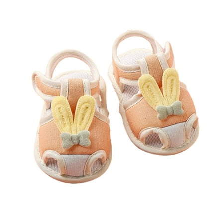Meresysid Infant Toddler Kids Summer Walking Sandals Non Slip Soft Sole Crib Shoes Breathable for Running Orange