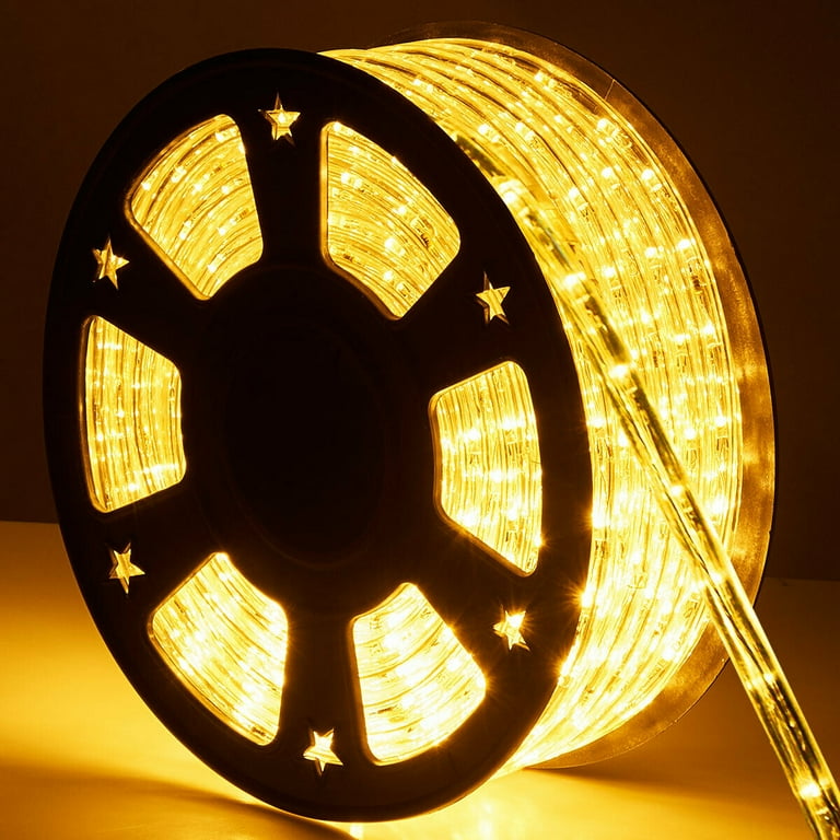 Costway 100' 2 Wire LED Rope Light Christmas Decorative Party In/Outdoor 110V Warm White Costway 100' 2 Wire LED Rope Light Christmas Decorative Party In/Outdoor 110V Warm White