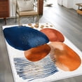 thumbnail image 2 of 3'x5' Area Rugs, Navy Blue Burnt Orange Indoor Outdoor Area Rug for Living Room Bedroom, Vintage Artwork Geometric Washable Bathroom Rugs Kitchen Floor Carpet Mats Home Decor Aesthetic, 2 of 8