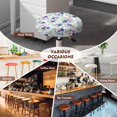 thumbnail image 5 of ZIATUBLE Rose Chair Seat Cushion Slipcover Universal Round Stool Covers Set of 2 Foldable Slipcover for Circle Chair Stools 13"-15" Stretchy Circle Chair Dust Covers Protector, 5 of 6