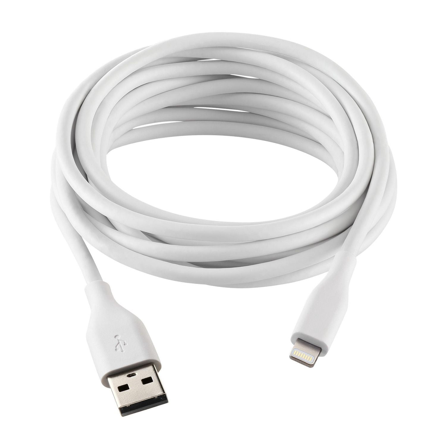 ONN ™ 3 meter Lightning Connector Charge & Sync Cable  (White)