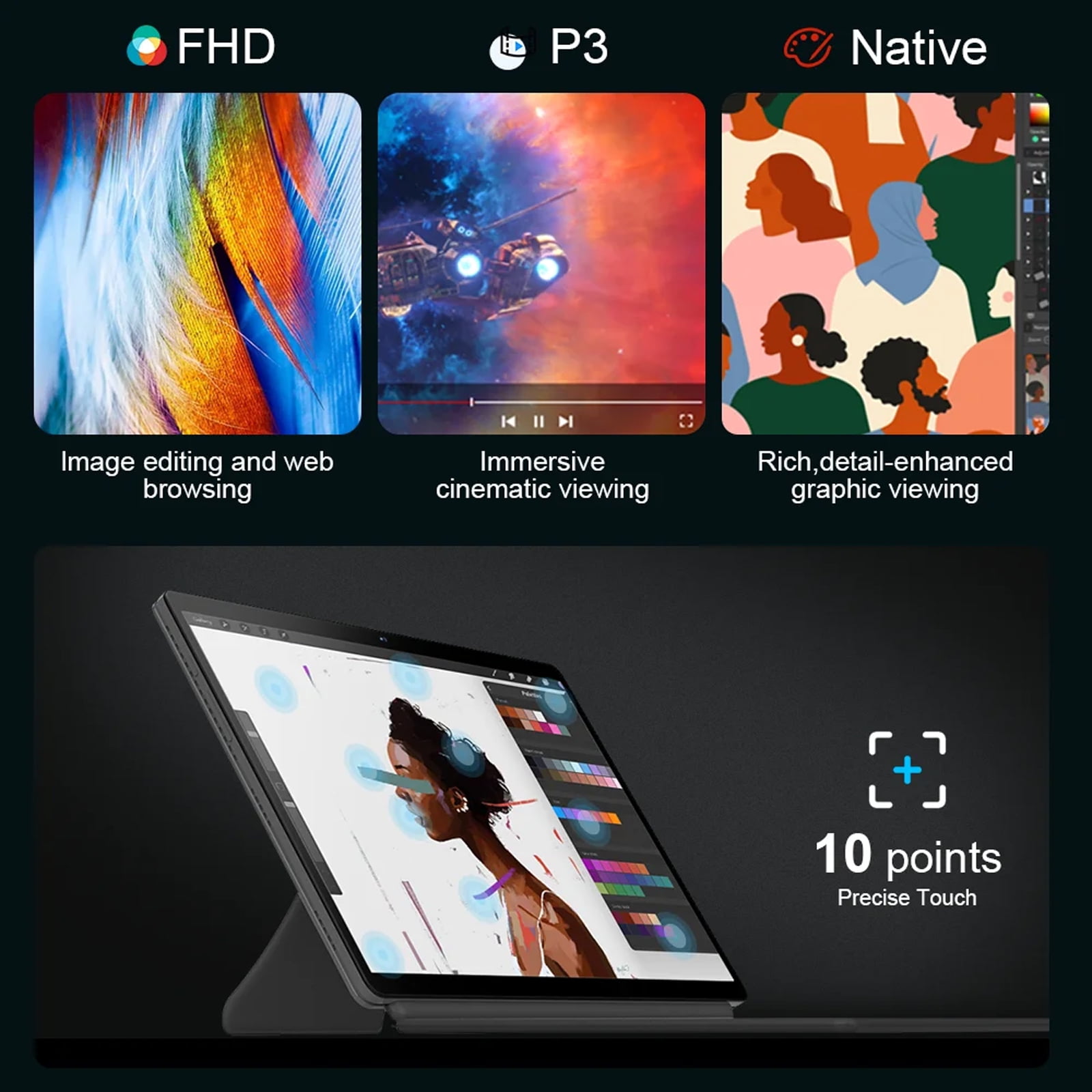 14" Windows 11 Pro Tablet+KeyBoard,512G SSD 16G RAM,2 in 1 Laptop PC ,Intel N100(Beat to Core i3-1115G4, Up to 3.4GHz),IPS Screen