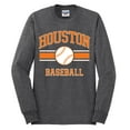 thumbnail image 2 of Wild Bobby City of Houston Baseball Fantasy Fan Sports Men's Long Sleeve T-Shirt, Heather Black, Small, 2 of 6