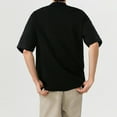 thumbnail image 4 of Leesechin Men Turtleneck Mock Neck T Shirts Short Sleeve Ribbed High Neck T-Shirt Tee, 4 of 8