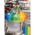 thumbnail image 4 of Outdoor Tablecloth with Umbrella Hole and Zipper, Colorful Striped Ombre Round Table Cloth 60 Inch Waterproof Tablecloth, Rainbow Stripes Modern Abstract Art Picnic Table Cover for Patio Camping, 4 of 7