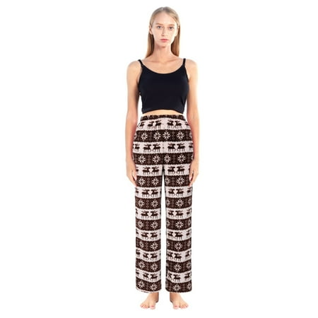 

Women s Plush Pajama Pants Christmas Holiday Print Flannel Lounge Pants
