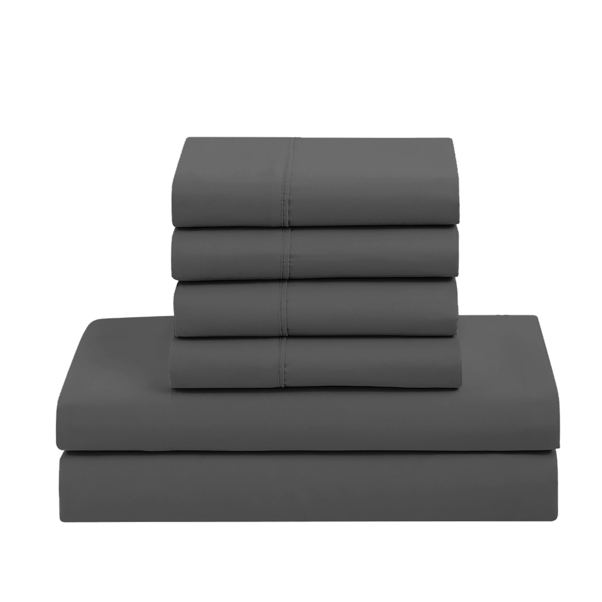 Luxury Gray 5-piece Bed in a Bag Down Alternative Comforter Set, Twin