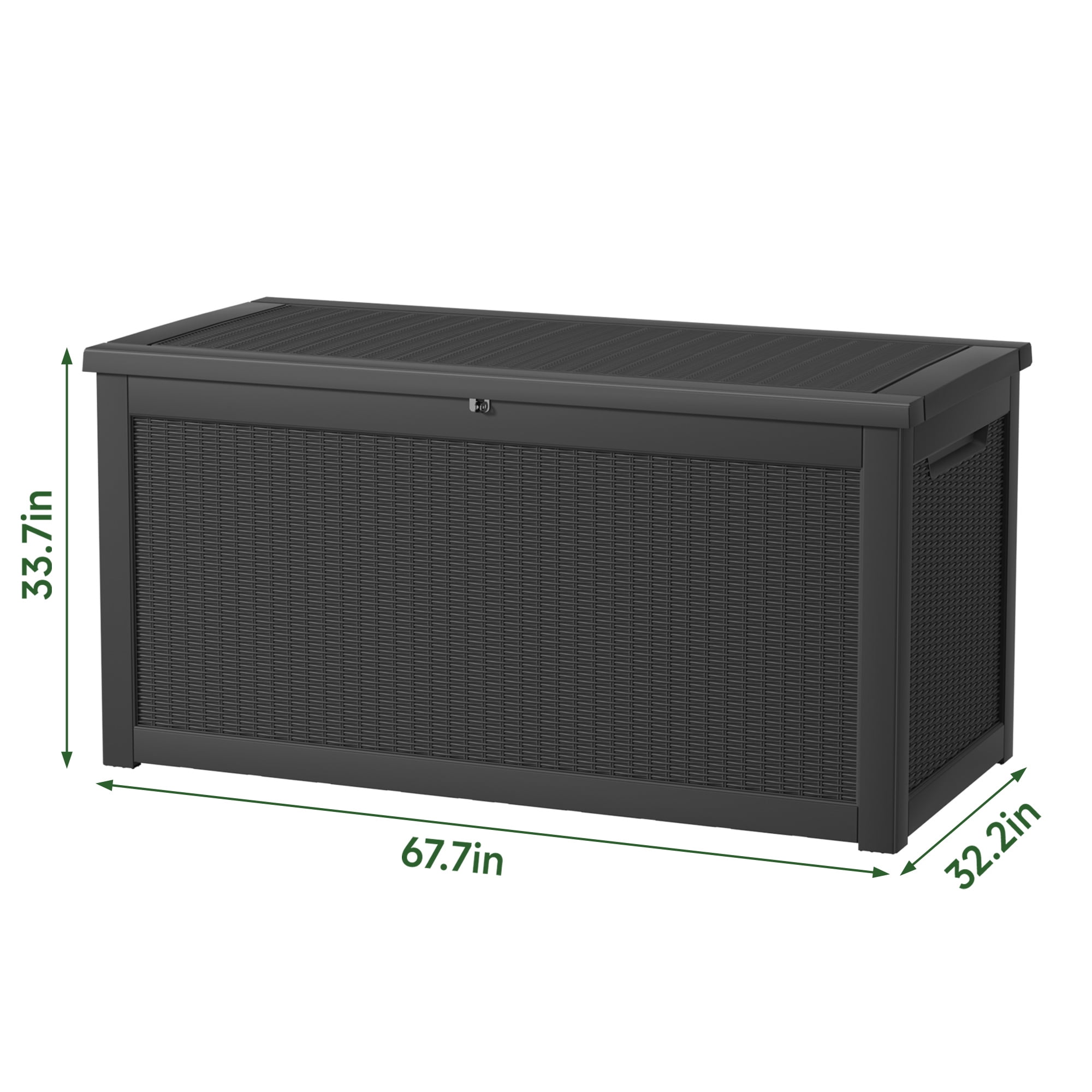 MAYEERTY 260 Gallon Outdoor Deck Box, Large Capacity Storage Box for Patio Furniture Cushions, Pillow with Wheels, Black