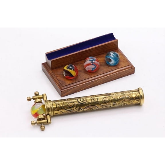 Roorkee Instruemnts (INDIA) Marblescope "Large Interchangeable" Gold Stunning Handcrafted Kaleidoscope 1 Pack 8 in