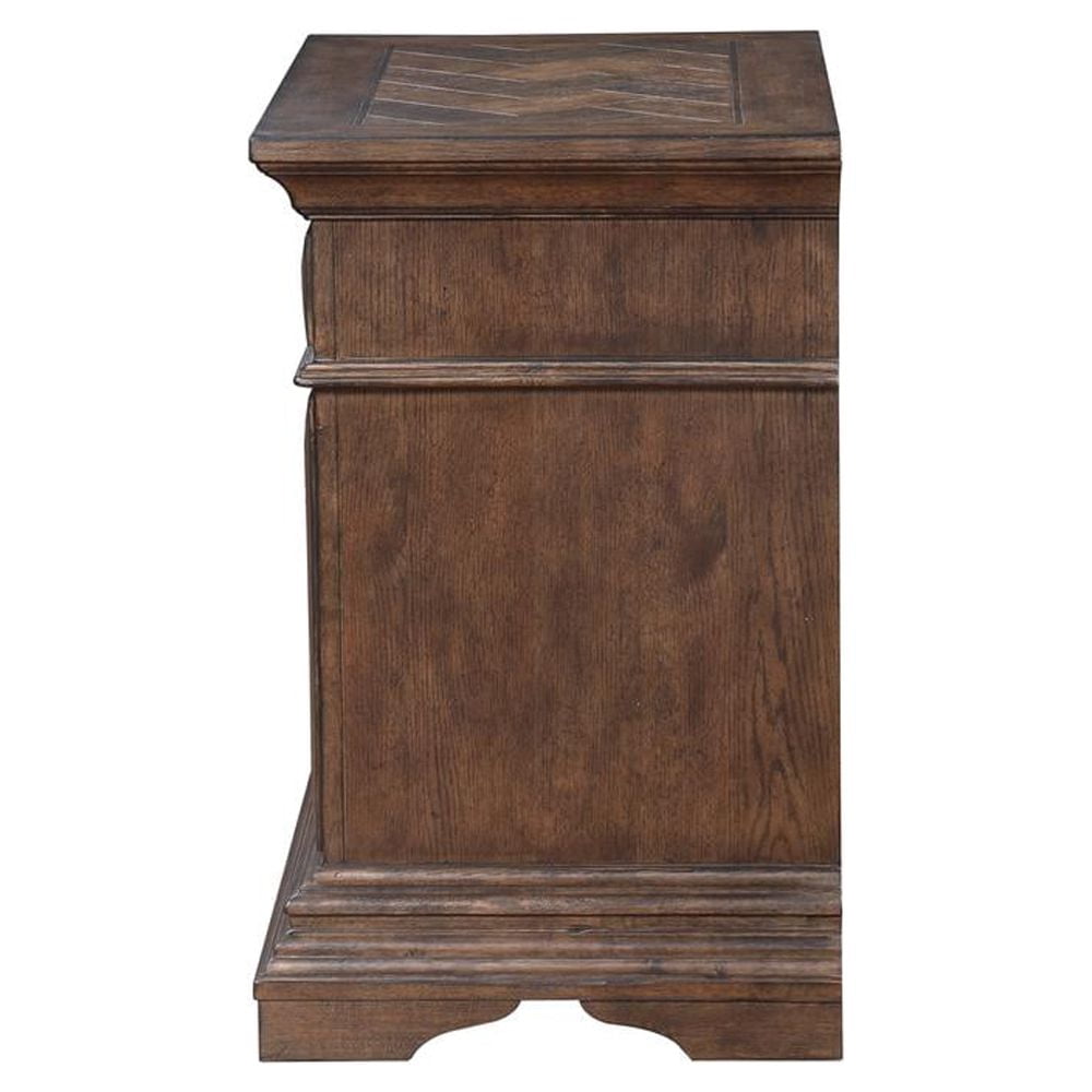 New Classic Furniture Mar Vista Solid Wood 3-Drawer Nightstand in Walnut Brown