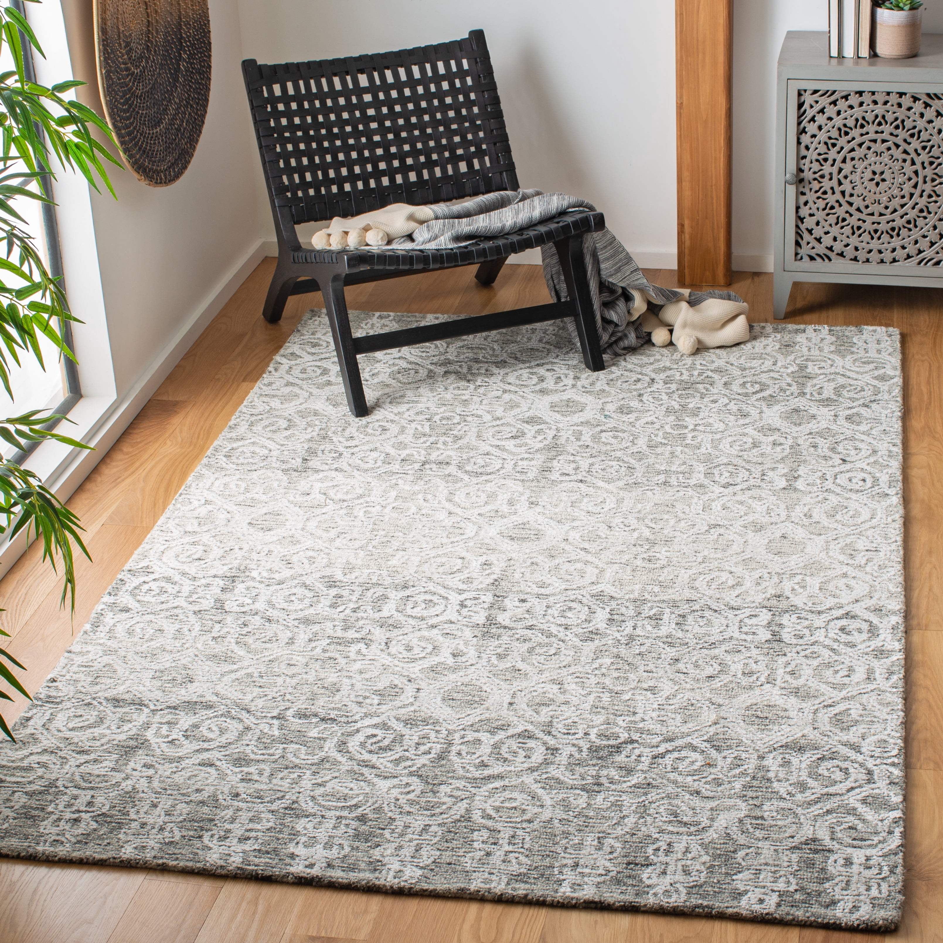 SAFAVIEH Glamour Milton Geometric Area Rug, Charcoal, 5' x 8'