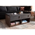 thumbnail image 5 of Baxton Studio Rikke Modern and Contemporary Two-Tone Gray and Walnut Finished Wood 2-Drawer Coffee Table, 5 of 5