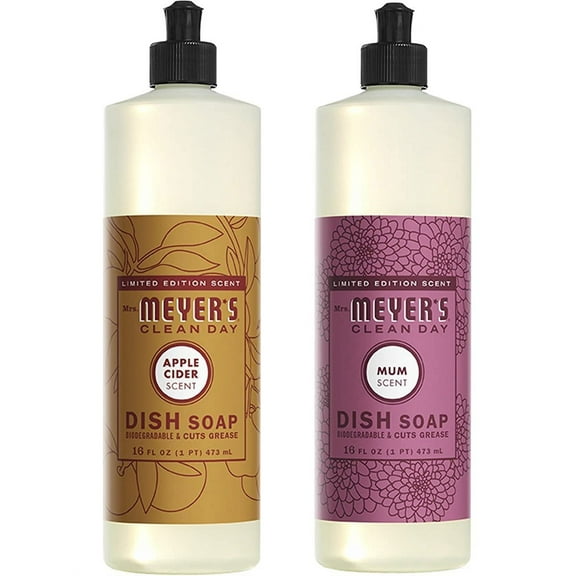Mrs. Meyer's Liquid Dish NG01 Soap Variety Pack, 1 Apple Cider, 1 Mum, 2 CT