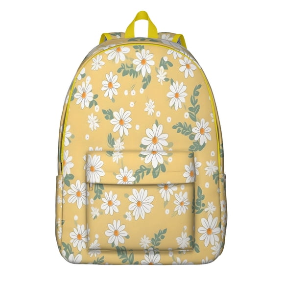 Sac à Dos pour Ordinateur Portable pour Femmes à Motif de Marguerites Florales – Sac de Voyage Bohème Chic en Oxford avec Fermeture Éclair Antivol, Transport Confortable pour Étudiantes, Enseignantes et Voyageuses