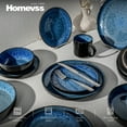 thumbnail image 3 of HomeVss 20-Piece plates and bowls sets - Serves 4, Reactive Glaze Dinnerware Set Bubble Blue, Microwave & Dishwasher Safe, 3 of 7