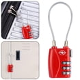 thumbnail image 2 of IMENGL Clearance! Delayuji Faucets Accessories Mini Approved Cable Luggage Lock 3 Digit Combination Password Lock Padlock 3 Digit Cable Lock for Travel Baggage Suitcase Gym Lockers One Size Red, 2 of 9