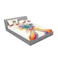 thumbnail image 2 of Ambesonne Modern Fitted Sheet & Pillow Sham Set, Rainbow Colored Buds, Queen, Multicolor, 2 of 2