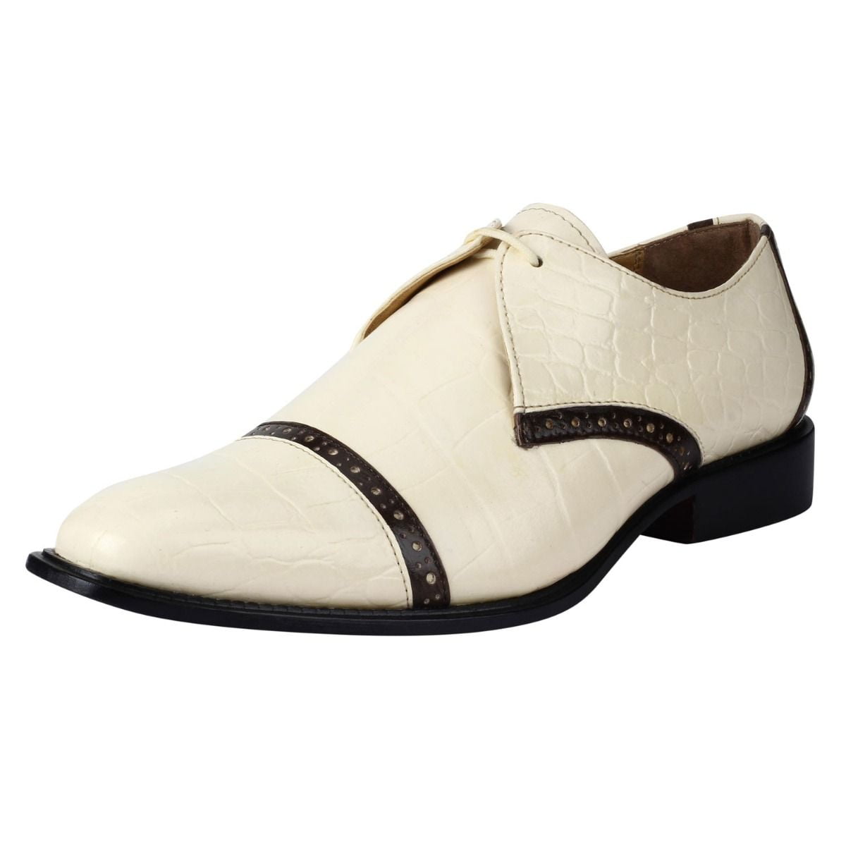 Croco Print Lace Up Oxford Dress Shoes 