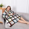 thumbnail image 5 of Oversized Wearable Blanket Hoodie,Math Equations Science Icons Blue Pattern Sherpa Blanket Hoodie with Super Pockets,Super Warm Fuzzy Pullover for Women & Men, 5 of 6