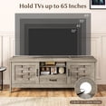 thumbnail image 6 of Costway TV Stand with 2 Woven Accent Doors, Storage Drawer 3 Adjustable Shelves for 65” TVs Rustic Oak, 6 of 9