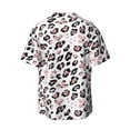 thumbnail image 6 of PAYOHTO Black Spotted Leopard Print & Pink Flower Mens Hawaiian Casual Short-sleeved Shirt Tropical Summer Beach Button Down Shirts, 6 of 7