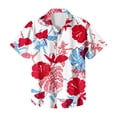 thumbnail image 5 of QHRMKOG Mens Short Sleeve Shirts Loose Fit Tropical Print Hawaiian Shirt Light Holiday Button Down Beach Shirt Summer Trendy Top White L, 5 of 6