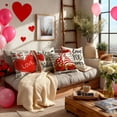 thumbnail image 4 of Lavish Cover 14x14 Inch Red White Black Heart Gnome Pillow Cover, Retro Valentine Decorative Cushion Case for Sofa Bedroom, No Insert, 4 of 8
