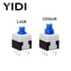 thumbnail image 5 of 10 piezas PCB Tact Tactile Micro Mini Latching Push Button On Off Auto Lock Unlock Switch DIP 6 Pin Cap 5.8*5.8/7*7/8*8/8.5*8.5mm, 5 of 5