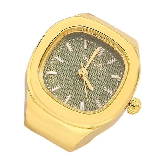 Vintage Square Ring Analog Quartz Watch Mini Finger Clock Retro Roman Numeral Alloy Ring Watch Jewelry Novelty Fashion Gift for Women Men Couples