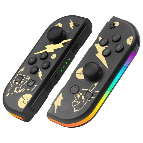 SIXGOLDHUA (L/R) Wireless Switch Controller Compatible with Nintendo, Support Turbo/Vibration/Motion Control with Lighting