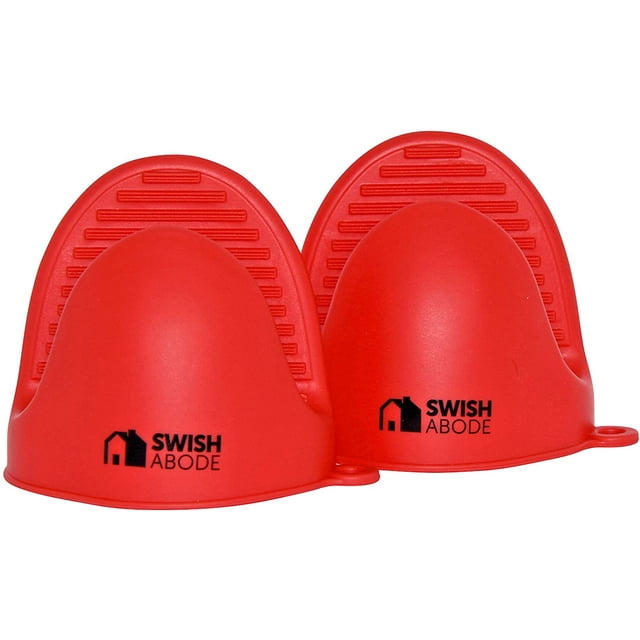 Nouveau Ensemble de Mini Mitaines de Four en Silicone Rouge Amélioré(2) pour Utilisation avec Ou Cuisine comme Support de Pot Ou Support de Cuisson Mini Mitaines de Four Vendu en Paire et Supports Sont Aussi des Mitaines Pincées
