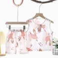 thumbnail image 2 of mgoYE Baby Girl Clothes 3-6 Months Toddler Baby Boy Summer Clothes Plane/Dinosaur Print Tank Vest Top + Elastic Waist Shorts Sets Outfits|Light Pink 7-8 Years, 2 of 4