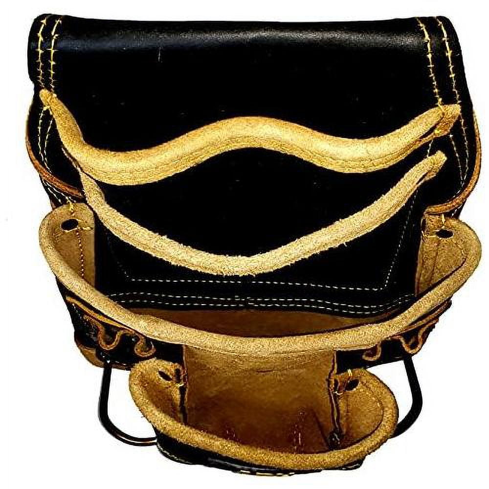 Carpenters Leather Tool Pouch Bag | Ideal For Electricians, Framers And Handyman | 10 Pockets With 2 Hammers Holders
