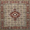 thumbnail image 1 of Ahgly Company Indoor Square Traditional Light French Beige Brown Medallion Area Rugs, 5' Square, 1 of 6