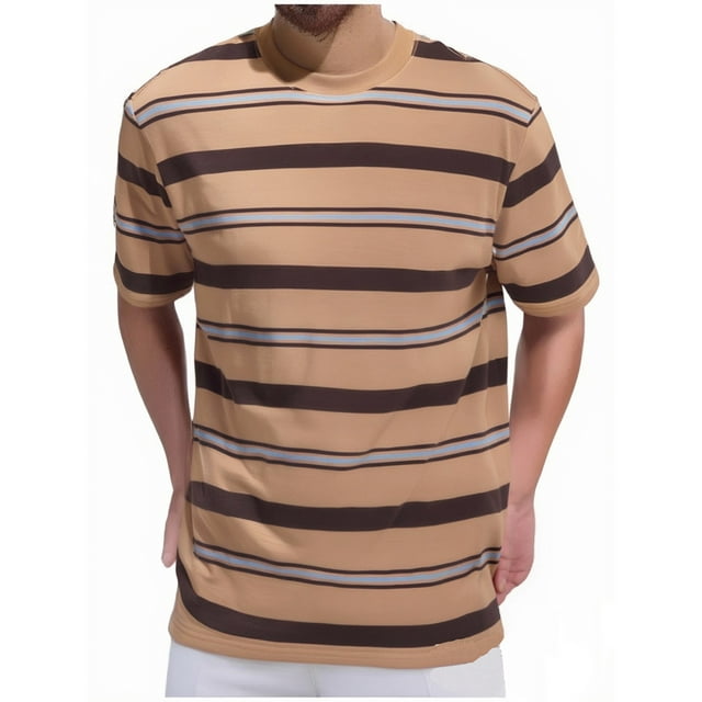 Tops para hombre, blusas y camisas de cuello redondo y manga corta para hombre, top casual de verano para hombre, top/camisa de cuello redondo y manga corta con solapa y estampado a rayas para hombre,