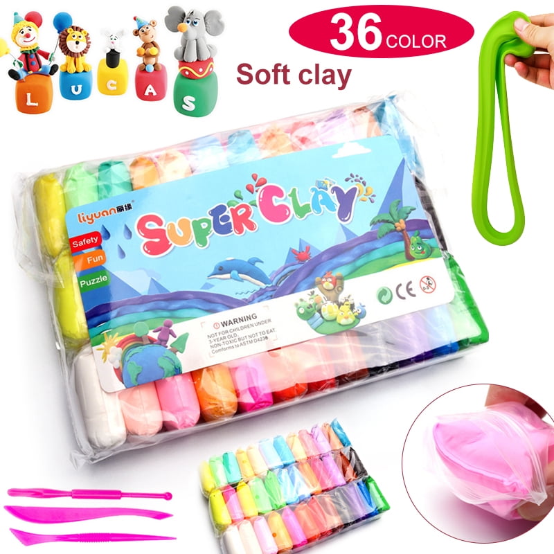 Amerteer Modeling Clay Kit, 36 Colors Air Dry Clay Super Light DIY Clay with Sculpting Tools for
