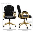 thumbnail image 3 of Vinsetto Office Chair Vanity Chair with Button Tufted Backrest Arms Black, 3 of 10