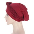 thumbnail image 3 of Travelwant Womens Summer Sleeping Headwrap Beanies Hat Ladies Muslim Turban Cap Solid Color Pre-Cross Chemo Cap for Hair Loss, 3 of 7