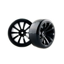 Hard Plastic RC Car Tires with Rims Black Color for 1 10 Scale Drift Racing Cars Wheel Diameter