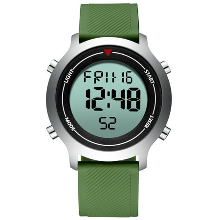 Mens Quartz Watch Green Silicone Strap Analog Display Time Fashion Mens Choice Best for Gift (Best Choice Trading Corp)