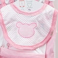 thumbnail image 4 of Splozh Layette Set Girl Newborn Baby Layette Gift Set for Baby Boys 8 Piece Jumpsuit+Top+Pant+Bib+Hat+Socks Boy Baby Clothes Newborn Pink,0-3 Months, 4 of 5