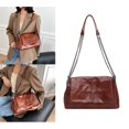 thumbnail image 1 of Bolsos de mensajero medianos para mujer, bolso de hombro de cuero vintage, bolsos para mujer, bolso bandolera con correa de cadena Café Baoblaze Bolsos de hombro para mujer, 1 of 7