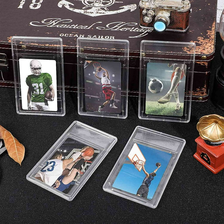10 Pcs Trading Cards Protector Case Acrylic Clear Graded Card Holders with Label Position Hard Card Sleeves, Size: 65
