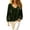 Army Green, variant on Womens Velvet Tops V Neck Gathered Bishop Long Sleeve Loose Casual Pullover Blouses