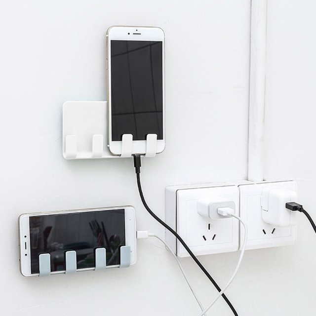 stanreset 2Pcs Support de Téléphone Mural Pratique Boîte de Charge Support Support Support Support Blanc 1Set