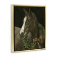 thumbnail image 3 of Stupell Industries Horse with Festive Wreath Animals Painting Gold Floater Framed Canvas Art Print Wall Art, 25 x 31, 3 of 9