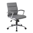 thumbnail image 1 of Boss Office CaressoftPlus Fauteuil de Direction à Dossier Mi-Haut Gris, 1 of 4