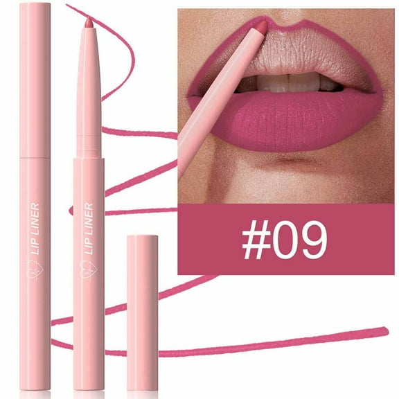 Kokovifyves 12-color Lipliner Velvet Matte Finish Easy to Outline Lips Easy to Color for Beginners